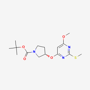 molecular formula C15H23N3O4S B2563784 (S)-tert-Butyl 3-((6-methoxy-2-(methylthio)pyrimidin-4-yl)oxy)pyrrolidine-1-carboxylate CAS No. 1354015-09-0
