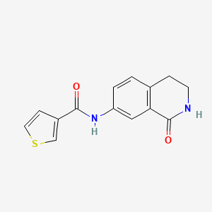 molecular formula C14H12N2O2S B2563786 N-(1-oxo-1,2,3,4-tetrahydroisoquinolin-7-yl)thiophene-3-carboxamide CAS No. 1351616-72-2