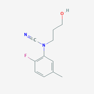 molecular formula C11H13FN2O B2563790 3-[Cyano(2-fluoro-5-methylphenyl)amino]propan-1-ol CAS No. 1384557-31-6