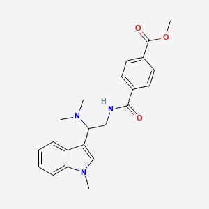 molecular formula C22H25N3O3 B2563792 methyl 4-((2-(dimethylamino)-2-(1-methyl-1H-indol-3-yl)ethyl)carbamoyl)benzoate CAS No. 1396800-81-9