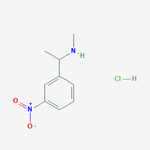molecular formula C9H13ClN2O2 B2563793 N-methyl-N-[1-(3-nitrophenyl)ethyl]amine hydrochloride CAS No. 1052544-06-5