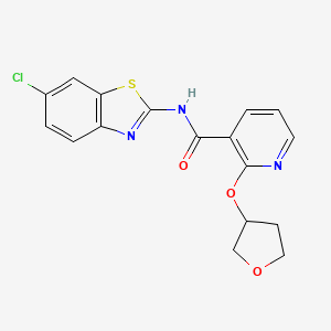 molecular formula C17H14ClN3O3S B2563804 N-(6-chloro-1,3-benzothiazol-2-yl)-2-(oxolan-3-yloxy)pyridine-3-carboxamide CAS No. 2034299-15-3