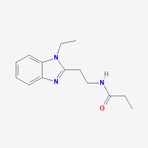 molecular formula C14H19N3O B256382 N-[2-(1-ethyl-1H-1,3-benzodiazol-2-yl)ethyl]propanamide 