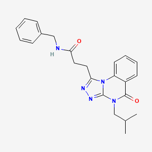 molecular formula C23H25N5O2 B2563829 N-benzyl-3-[4-(2-methylpropyl)-5-oxo-4H,5H-[1,2,4]triazolo[4,3-a]quinazolin-1-yl]propanamide CAS No. 902972-80-9