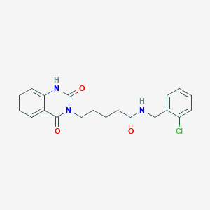 molecular formula C20H20ClN3O3 B2563866 N-[(2-chlorophenyl)methyl]-5-(2,4-dioxo-1,2,3,4-tetrahydroquinazolin-3-yl)pentanamide CAS No. 896354-62-4