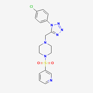 molecular formula C17H18ClN7O2S B2563881 1-((1-(4-chlorophenyl)-1H-tetrazol-5-yl)methyl)-4-(pyridin-3-ylsulfonyl)piperazine CAS No. 1049483-11-5