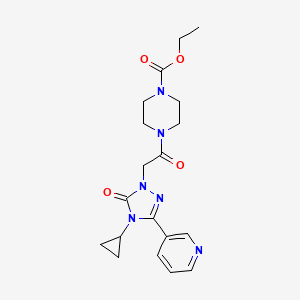 molecular formula C19H24N6O4 B2563882 ethyl 4-(2-(4-cyclopropyl-5-oxo-3-(pyridin-3-yl)-4,5-dihydro-1H-1,2,4-triazol-1-yl)acetyl)piperazine-1-carboxylate CAS No. 1797224-22-6