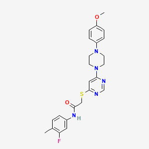 molecular formula C24H26FN5O2S B2563885 N-(3-fluoro-4-methylphenyl)-2-((6-(4-(4-methoxyphenyl)piperazin-1-yl)pyrimidin-4-yl)thio)acetamide CAS No. 1251683-77-8
