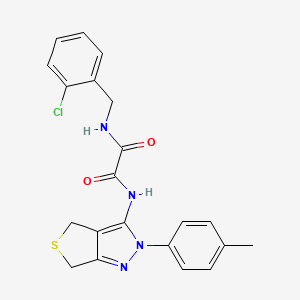 molecular formula C21H19ClN4O2S B2563887 N1-(2-chlorobenzyl)-N2-(2-(p-tolyl)-4,6-dihydro-2H-thieno[3,4-c]pyrazol-3-yl)oxalamide CAS No. 899755-84-1