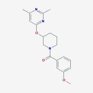 molecular formula C19H23N3O3 B2563889 4-{[1-(3-methoxybenzoyl)piperidin-3-yl]oxy}-2,6-dimethylpyrimidine CAS No. 2034399-84-1