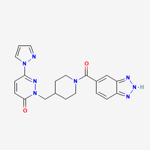 molecular formula C20H20N8O2 B2563905 2-{[1-(1H-1,2,3-benzotriazole-5-carbonyl)piperidin-4-yl]methyl}-6-(1H-pyrazol-1-yl)-2,3-dihydropyridazin-3-one CAS No. 2097928-82-8