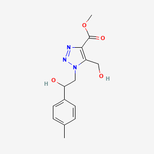molecular formula C14H17N3O4 B2563913 methyl 5-(hydroxymethyl)-1-[2-hydroxy-2-(4-methylphenyl)ethyl]-1H-1,2,3-triazole-4-carboxylate CAS No. 1351805-01-0