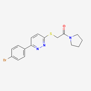 molecular formula C16H16BrN3OS B2563939 2-{[6-(4-bromophenyl)pyridazin-3-yl]sulfanyl}-1-(pyrrolidin-1-yl)ethan-1-one CAS No. 872694-93-4