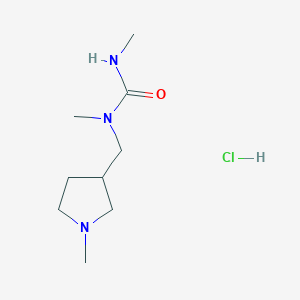 molecular formula C9H20ClN3O B2563947 1,3-dimethyl-1-[(1-methylpyrrolidin-3-yl)methyl]urea hydrochloride CAS No. 2408964-42-9