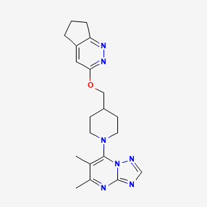 molecular formula C20H25N7O B2563953 4-({5H,6H,7H-cyclopenta[c]pyridazin-3-yloxy}methyl)-1-{5,6-dimethyl-[1,2,4]triazolo[1,5-a]pyrimidin-7-yl}piperidine CAS No. 2319638-41-8