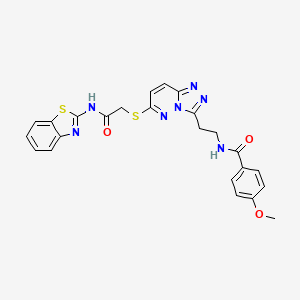 B2563958 N-(2-(6-((2-(benzo[d]thiazol-2-ylamino)-2-oxoethyl)thio)-[1,2,4]triazolo[4,3-b]pyridazin-3-yl)ethyl)-4-methoxybenzamide CAS No. 872996-13-9