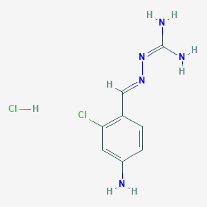 molecular formula C8H11Cl2N5 B2563996 N-{[(4-amino-2-chlorophenyl)methylidene]amino}guanidine hydrochloride CAS No. 2138808-82-7