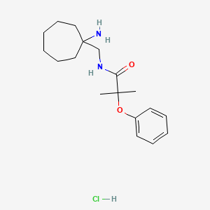 molecular formula C18H29ClN2O2 B2564059 N-[(1-aminocycloheptyl)methyl]-2-methyl-2-phenoxypropanamide hydrochloride CAS No. 2418680-80-3