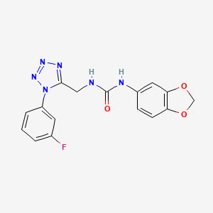 1-(benzo[d][1,3]dioxol-5-yl)-3-((1-(3-fluorophenyl)-1H-tetrazol-5-yl)methyl)urea