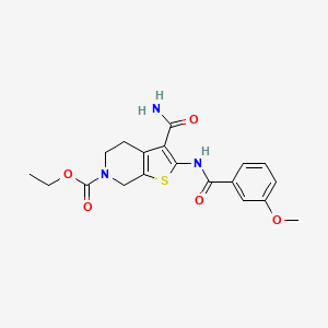 ethyl 3-carbamoyl-2-(3-methoxybenzamido)-4,5-dihydrothieno[2,3-c]pyridine-6(7H)-carboxylate
