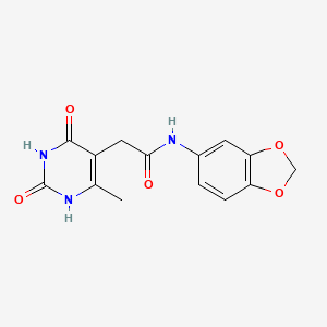 molecular formula C14H13N3O5 B2564069 N-(benzo[d][1,3]dioxol-5-yl)-2-(6-methyl-2,4-dioxo-1,2,3,4-tetrahydropyrimidin-5-yl)acetamide CAS No. 1203318-06-2