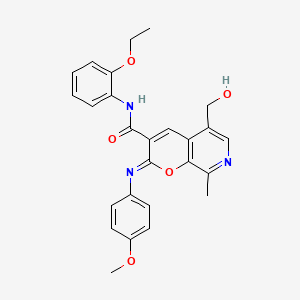 (2Z)-N-(2-ethoxyphenyl)-5-(hydroxymethyl)-2-[(4-methoxyphenyl)imino]-8-methyl-2H-pyrano[2,3-c]pyridine-3-carboxamide