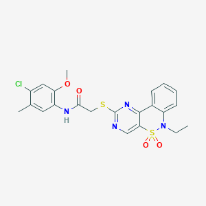 N-(4-chloro-2-methoxy-5-methylphenyl)-2-((6-ethyl-5,5-dioxido-6H-benzo[c]pyrimido[4,5-e][1,2]thiazin-2-yl)thio)acetamide