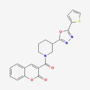 3-(3-(5-(thiophen-2-yl)-1,3,4-oxadiazol-2-yl)piperidine-1-carbonyl)-2H-chromen-2-one