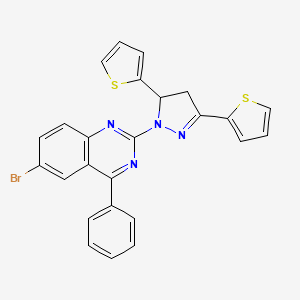 6-bromo-2-(3,5-di(thiophen-2-yl)-4,5-dihydro-1H-pyrazol-1-yl)-4-phenylquinazoline