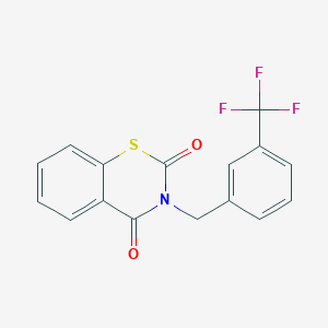 molecular formula C16H10F3NO2S B2564081 3-[3-(trifluoromethyl)benzyl]-2H-1,3-benzothiazine-2,4(3H)-dione CAS No. 338415-53-5