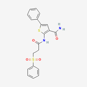 5-Phenyl-2-(3-(phenylsulfonyl)propanamido)thiophene-3-carboxamide