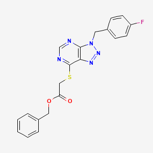 benzyl 2-((3-(4-fluorobenzyl)-3H-[1,2,3]triazolo[4,5-d]pyrimidin-7-yl)thio)acetate