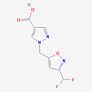 1-[[3-(Difluoromethyl)-1,2-oxazol-5-yl]methyl]pyrazole-4-carboxylic acid