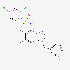 2,4-dichloro-N-[5,6-dimethyl-1-(3-methylbenzyl)-1H-1,3-benzimidazol-4-yl]benzenesulfonamide
