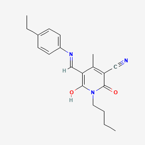 (5Z)-1-butyl-5-{[(4-ethylphenyl)amino]methylidene}-4-methyl-2,6-dioxo-1,2,5,6-tetrahydropyridine-3-carbonitrile