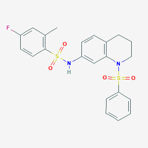 4-fluoro-2-methyl-N-(1-(phenylsulfonyl)-1,2,3,4-tetrahydroquinolin-7-yl)benzenesulfonamide