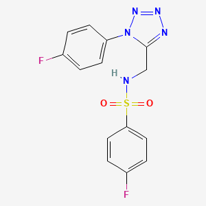 4-fluoro-N-((1-(4-fluorophenyl)-1H-tetrazol-5-yl)methyl)benzenesulfonamide