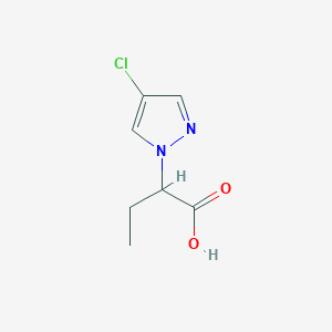 molecular formula C7H9ClN2O2 B2564122 2-(4-chloro-1H-pyrazol-1-yl)butanoic acid CAS No. 1005629-01-5