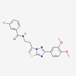 3-chloro-N-(2-(2-(3,4-dimethoxyphenyl)thiazolo[3,2-b][1,2,4]triazol-6-yl)ethyl)benzamide