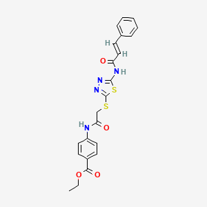 (E)-ethyl 4-(2-((5-cinnamamido-1,3,4-thiadiazol-2-yl)thio)acetamido)benzoate