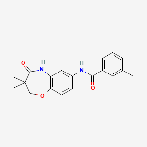 molecular formula C19H20N2O3 B2564129 N-(3,3-dimethyl-4-oxo-2,3,4,5-tetrahydro-1,5-benzoxazepin-7-yl)-3-methylbenzamide CAS No. 921842-91-3