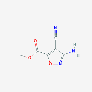 molecular formula C6H5N3O3 B2564150 Methyl 3-amino-4-cyano-1,2-oxazole-5-carboxylate CAS No. 2092489-28-4