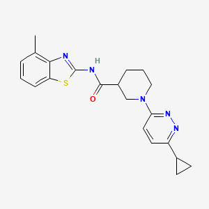 molecular formula C21H23N5OS B2564159 1-(6-cyclopropylpyridazin-3-yl)-N-(4-methyl-1,3-benzothiazol-2-yl)piperidine-3-carboxamide CAS No. 2176270-13-4