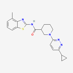 molecular formula C21H23N5OS B2564159 1-(6-cyclopropylpyridazin-3-yl)-N-(4-methylbenzo[d]thiazol-2-yl)piperidine-3-carboxamide CAS No. 2176270-13-4