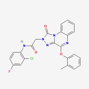 molecular formula C24H17ClFN5O3 B2564162 N-(2-chloro-4-fluorophenyl)-2-[4-(2-methylphenoxy)-1-oxo-1H,2H-[1,2,4]triazolo[4,3-a]quinoxalin-2-yl]acetamide CAS No. 1189493-68-2
