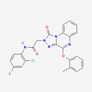 molecular formula C24H17ClFN5O3 B2564162 N-(2-chloro-4-fluorophenyl)-2-[4-(2-methylphenoxy)-1-oxo[1,2,4]triazolo[4,3-a]quinoxalin-2(1H)-yl]acetamide CAS No. 1189493-68-2