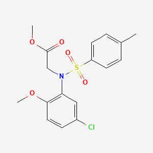 molecular formula C17H18ClNO5S B2564172 Methyl N-(5-chloro-2-methoxyphenyl)-N-[(4-methylphenyl)sulfonyl]glycinate CAS No. 331725-42-9