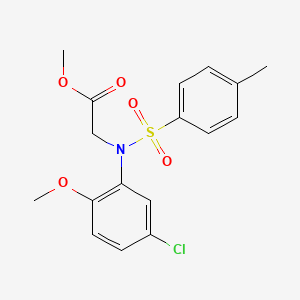 molecular formula C17H18ClNO5S B2564172 methyl 2-(5-chloro-2-methoxy-N-(4-methylphenyl)sulfonylanilino)acetate CAS No. 331725-42-9