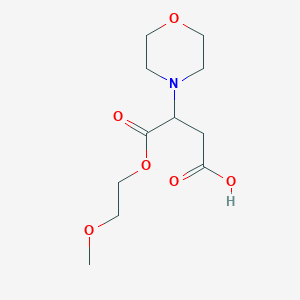 molecular formula C11H19NO6 B2564176 4-(2-Methoxyethoxy)-3-(morpholin-4-yl)-4-oxobutanoic acid CAS No. 836635-58-6