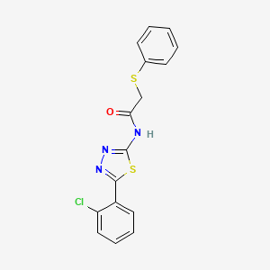 molecular formula C16H12ClN3OS2 B2564177 N-[5-(2-chlorophenyl)-1,3,4-thiadiazol-2-yl]-2-phenylsulfanylacetamide CAS No. 394234-79-8